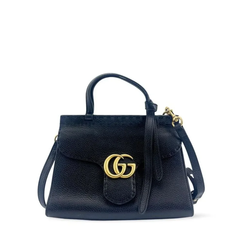 Gucci GG Marmont Mini Top Handle Bag Black